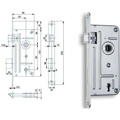 HOBES 548A P-L Zn 80/9022mm 1549258016010 – Hledejceny.cz