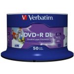 Verbatim DVD+R DL 8,5GB 8x, Printable, cakebox, 50ks (43703) – Hledejceny.cz