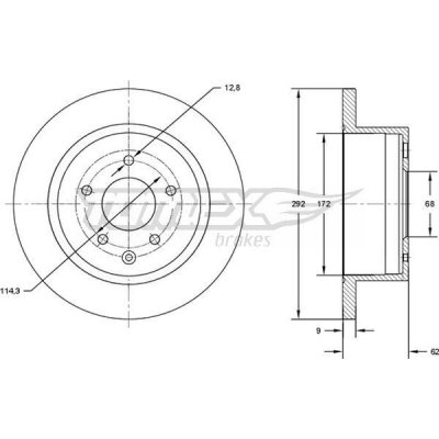 Brzdový kotouč TOMEX Brakes TX 72-89 (TX7289) – Zboží Mobilmania