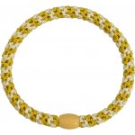 KKNEKKI Gumička do vlasů Kknekki Slim Light Yellow Sun Glitter, žlutá barva, textil – Zboží Mobilmania