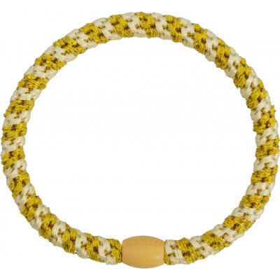 KKNEKKI Gumička do vlasů Kknekki Slim Light Yellow Sun Glitter, žlutá barva, textil – Zboží Mobilmania