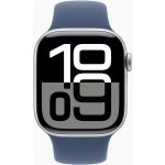 Apple Watch Series 10 42mm stříbrný hliník s denimovým sportovním řemínkem S/M MWWA3QC/A – Zboží Živě