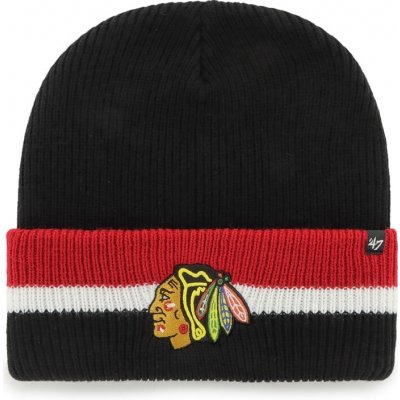 47 Brand Pánská Zimní Čepice Chicago Blackhawks Split Cuff 47 Cuff Knit Black – Zboží Mobilmania