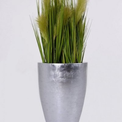 Vivanno květináč OPALA, sklolaminát, 44 cm, stříbrný lesk