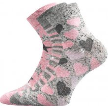 Boma Ivanka Dívčí ponožky šedá růžová Mix barev
