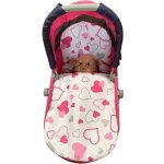 SDS Peřinky do kočárku pro panenky Srdíčka šedorůžová 1x 27x40 cm / 25x20 cm – Sleviste.cz