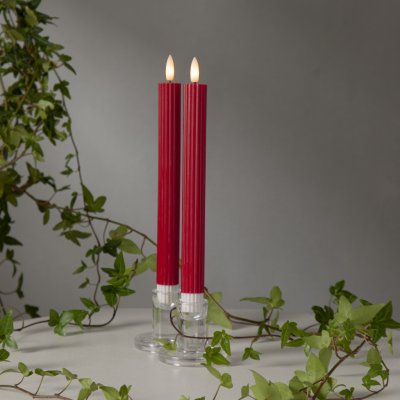 LED svíčka 2 ks výška 25 cm Star Trading Flamme Stripe - červené – Zbozi.Blesk.cz
