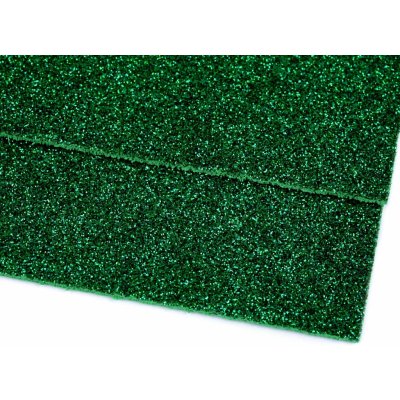 Prima-obchod Pěnová guma Moosgummi s glitry 20x30 cm barva 11 zelená vánoční – Zboží Mobilmania