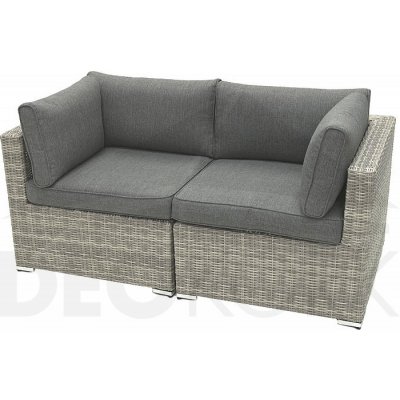 Deokork Ratanová 2-dílná lavice SEVILLA (šedá) – Zboží Mobilmania