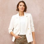 Blejzr s dvouřadým zapínáním na knoflíky režná – Zboží Dáma