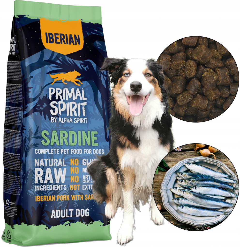 Primal Spirit Dog 70% Iberian Pork with Sardine 12 kg