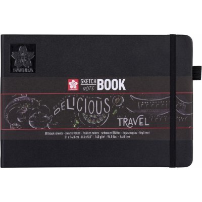 Sakura Sketch & Note Book Black Paper 21 x 15 cm 140 g – Hledejceny.cz