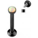 Šperky4U Černý piercing do bradylabreta opál LB1026K-1206 – Zboží Mobilmania