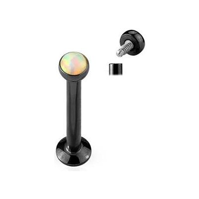 Šperky4U Černý piercing do bradylabreta opál LB1026K-1206 – Zboží Mobilmania