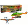 Auta, bagry, technika Dino Lean Toys Zelený vrtulník Dinosaur Transport Park Set