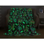 XPOSE Mikroplyšová svítící deka DINOSAUŘI Mikroplyš svítící – Zboží Dáma