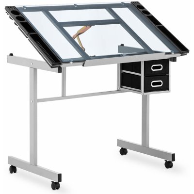 Konferenční stolek - skleněná deska - kola | 104 x 60 cm