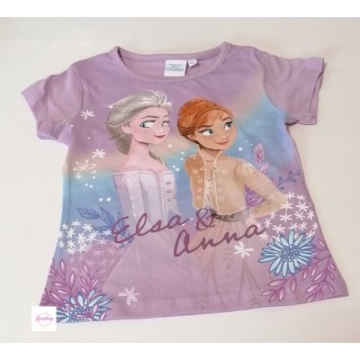 dívčí tričko Frozen Anna a Elza fial.