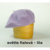 Čepice Vlněný baret jednobarevný 115´ sv.fialová