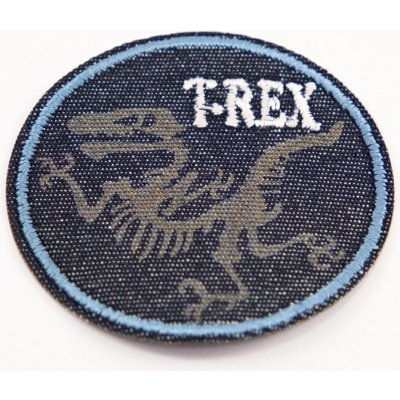 Nažehlovací záplata - T-REX - červená, žlutá - průměr 5,5 cm T-REX - zelená – Zboží Dáma
