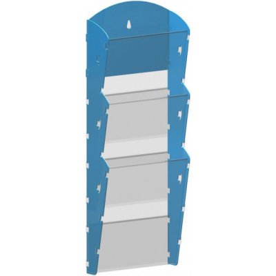 Corping Nástěnný plastový zásobník na prospekty - 1 x 3 A5, modrý – Zboží Dáma