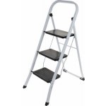 HOMESTYLING Schůdky ocelové 3 nášlapy bílá / černá KO-C80001240