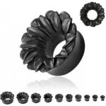 Šperky4U Vyřezávaný tunel do ucha Areng wood TN01060-08 – Zboží Dáma