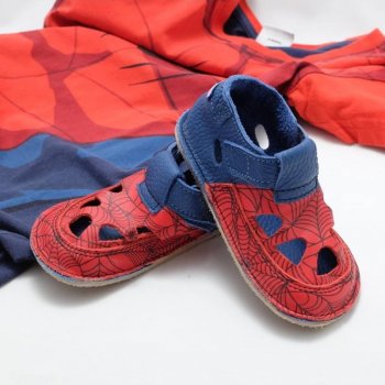 Baby Bare barefoot bačkůrky Top Stitch Spiderman