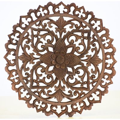 Dřevěná nástěnná dekorace Bali flower barvený ø 40 cm – Zboží Mobilmania