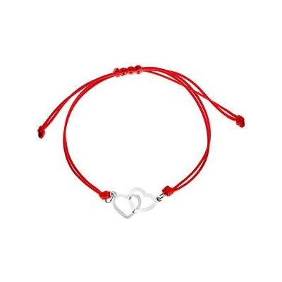 Šperky4U Červený textilní s propojenými srdíčky ON006-R