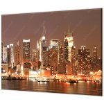 Glasdekor Ochranná krycí deska sklo večerní Manhattan - Ochranná deska: 40x40cm, Lepení na zeď: S lepením na zeď – Zboží Mobilmania