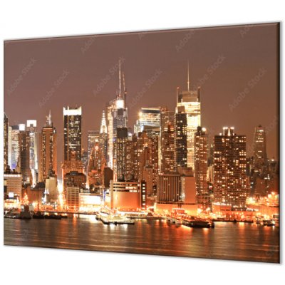 Glasdekor Ochranná krycí deska sklo večerní Manhattan - Ochranná deska: 40x40cm, Lepení na zeď: S lepením na zeď – Zboží Mobilmania