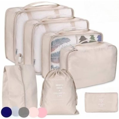 eCarla Sada 7 cestovních organizérů, sbalte si kufr přehledně, TRAVEL, krémový – Zboží Dáma