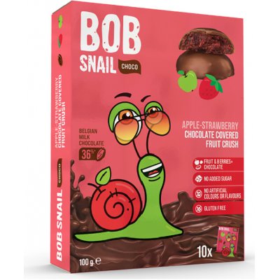 Šnek Bob Ovocná pochoutka v mléčné čokoládě jablko a jahoda 100 g – Zboží Dáma