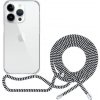 Pouzdro a kryt na mobilní telefon Apple Pouzdro Epico transparentní se šňůrkou iPhone 13 mini - černo-bílé