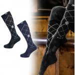 Podkolenky ELT Argyle černá světle modrá – Zboží Mobilmania