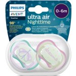 Avent Philips šidítko ultra air 376/12 Nighttime girl BPA free 2Pack – Zboží Dáma