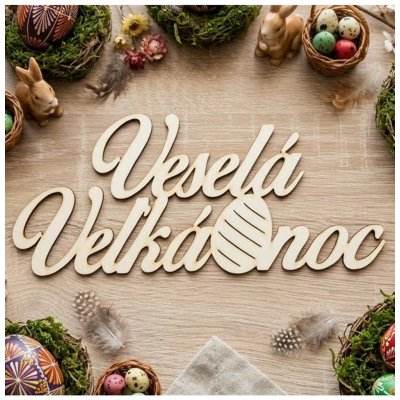 LYMFY Veselá Velikonoce 100x220x3mm přírodní dřevo – Hledejceny.cz