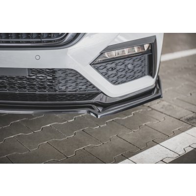 Maxton Design spoiler pod přední nárazník s křidélky ver.2 pro Škoda Octavia RS Mk4, černý lesklý plast ABS – Zbozi.Blesk.cz