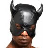 SM, BDSM, fetiš Master Series Dungeon Demon Bondage Hood With Horns kožená maska s rohy
