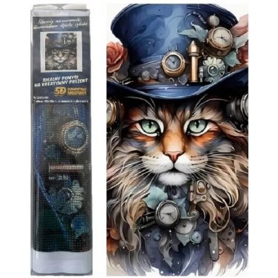 Norimpex Diamantový obrázek malování 30 x 40 cm Steampunková kočka – Hledejceny.cz