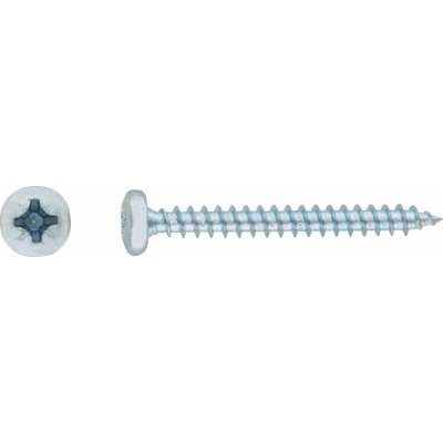 Uni vrut s půlkulatou hlavou PZ2 plný závit bíle pozinkovaný 4 x 12 mm, 50 ks – Hledejceny.cz