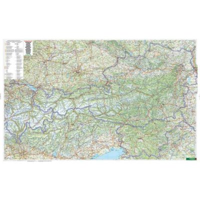 Freytag & Berndt Rakousko - nástěnná mapa 122 x 92 cm Varianta: bez rámu v tubusu, Provedení: laminovaná mapa v lištách – Sleviste.cz