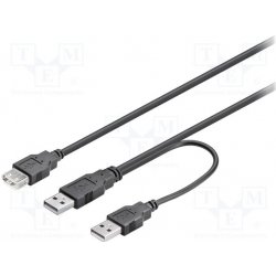 Goobay 93353 USB 2.0 USB A zásuvka, USB A vidlice x2, 0,3m 93353