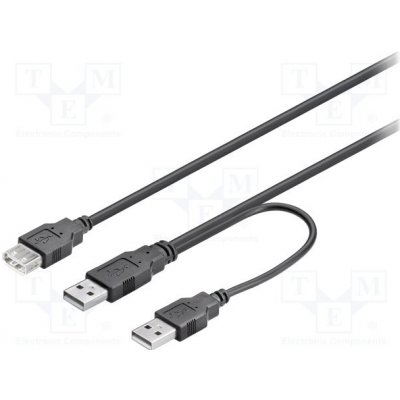 Goobay 93353 USB 2.0 USB A zásuvka, USB A vidlice x2, 0,3m 93353 – Zboží Mobilmania