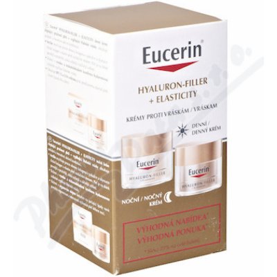 Eucerin Hyaluron-Filler + Elasticity denní + noční krém 2 x 50 ml dárková sada – Hledejceny.cz