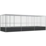 vidaXL Voliéra s nástavbou stříbrná 625 x 207 x 212 cm ocel – Hledejceny.cz