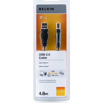 Belkin F3U154bt4.8M USB 2.0. A/B řada standard, 4,8m – Zboží Mobilmania