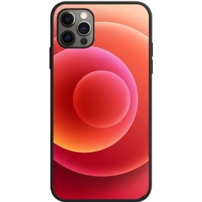 Pouzdro NXE měkký s motivem barevných kruhů iPhone 12 Pro Max - červený