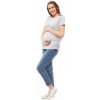 Těhotenské a kojící tričko Be MaaMaa těhotenské triko kr. rukáv šedé